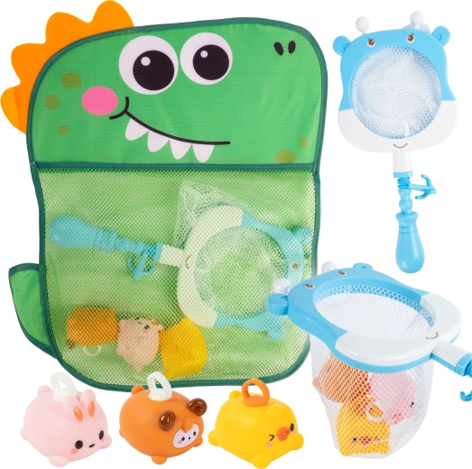 Jouets de bain avec canne à pêche et sac crocodile