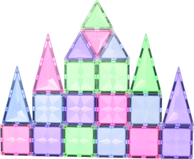Cleverclixx jeu de construction magnétique Geo pack pastel 45 pièces