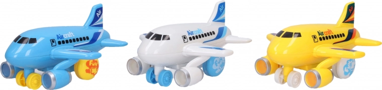 Avion en plastique à friction avec effets lumineux et sonores 14 cm