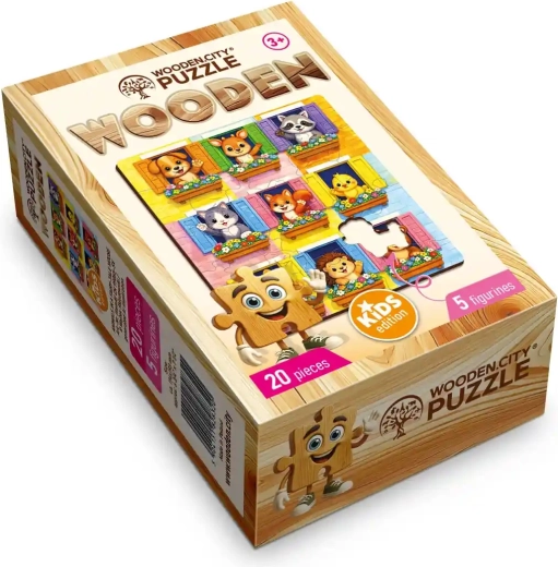 Puzzle en bois Wooden City Animaux dans la maison féerique, 20 pièces