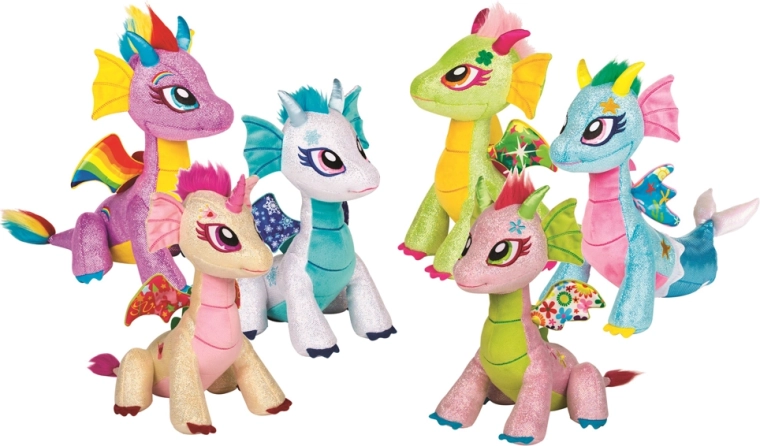 Glitter Shine Dragons dragon en peluche 25 cm (mix de variantes) - 1 pièce