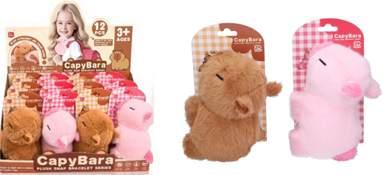 Bracelet en peluche capybara 16 cm - 1 pièce