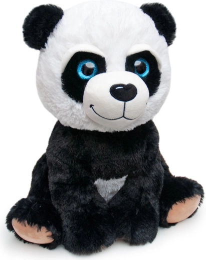 Panda en peluche aux yeux bleus scintillants 40 cm - 1 pièce