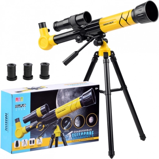 Télescope pour enfants sur trépied avec grossissements 20x, 30x, 40x – Blanc