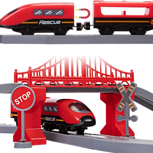 Train électrique avec sons et attelages magnétiques