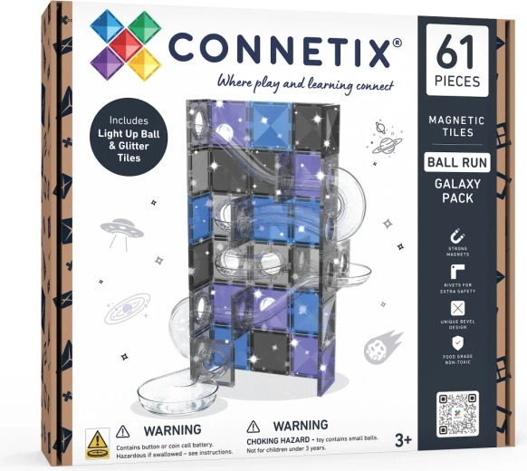 Circuit de billes Connetix Galaxy, 61 pièces