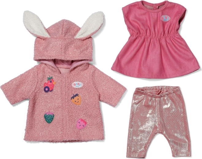 Veste douce avec oreilles et détails fraise
