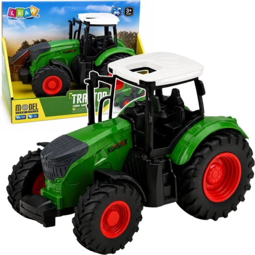 Tracteur agricole 1:24 à roues en caoutchouc vert-blanc