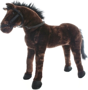 Cheval en peluche pour enfants avec bride et rênes