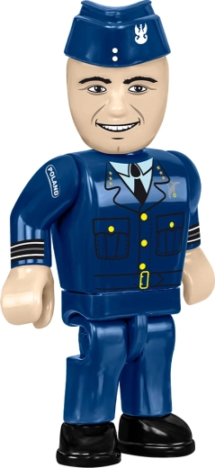 Figurine de pilote et plaque d’information de l’avion