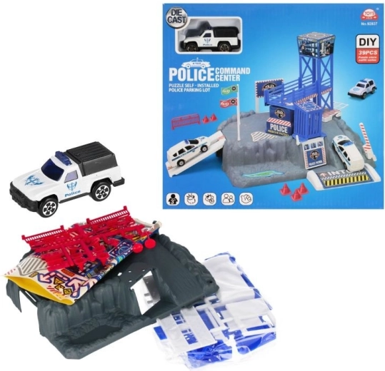 Parking de police avec petite voiture