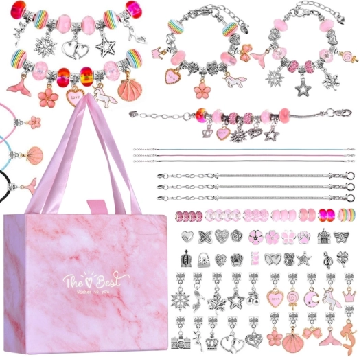 Kit créatif pour fabriquer des bracelets avec pendentifs et perles