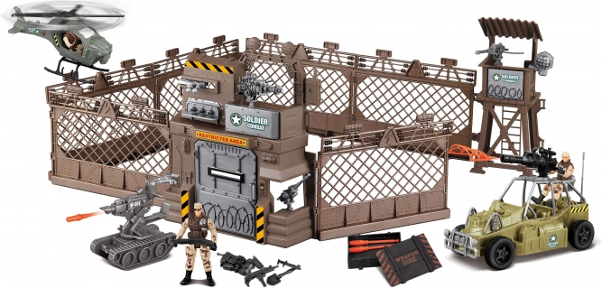 Fortification militaire avec hélicoptère avec effets 177 cm