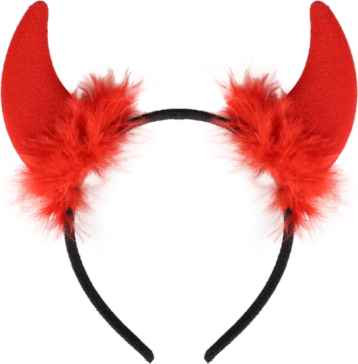 Cornes de diable avec plumes rouges