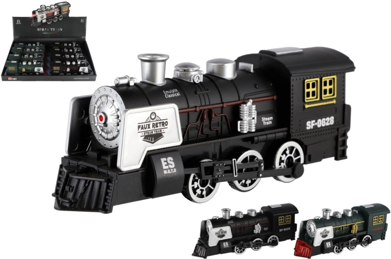 Locomotive à batterie avec mécanisme d’évitement, lumière et son – 20 cm