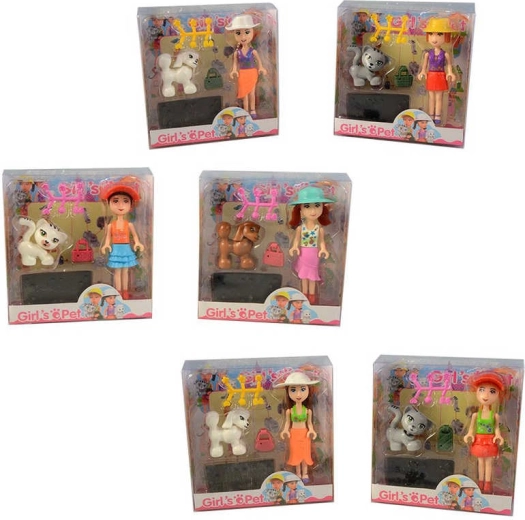 Mini set de jeu avec poupée et animal de compagnie 12 cm - 1 pièce