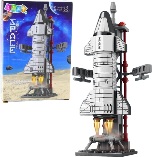 Kit de construction fusée spatiale avec tour de lancement, 107 pièces