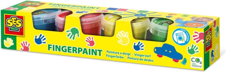 Peintures au doigt couleurs de base 4 × 110 ml