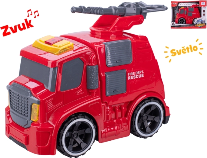 Camion de pompiers à inertie 19 cm avec lumières et sons