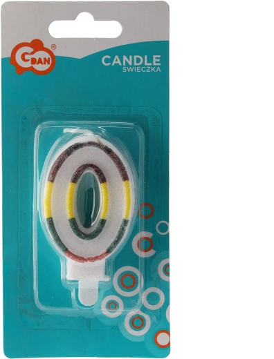 Bougie d’anniversaire chiffre 0 or pailleté 8 cm