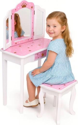 Triple miroir comme dans un vrai salon de beauté