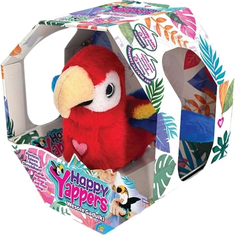 Happy Yappers perroquet en peluche interactif rouge