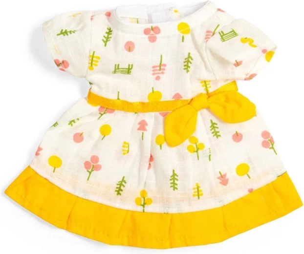 Bigjigs Toys robe blanche à motifs avec liseré jaune pour poupée 28 cm