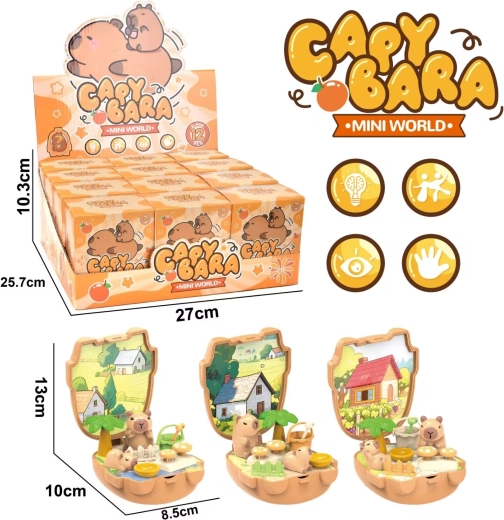 Figurine de capybara en boîte – set 10 cm