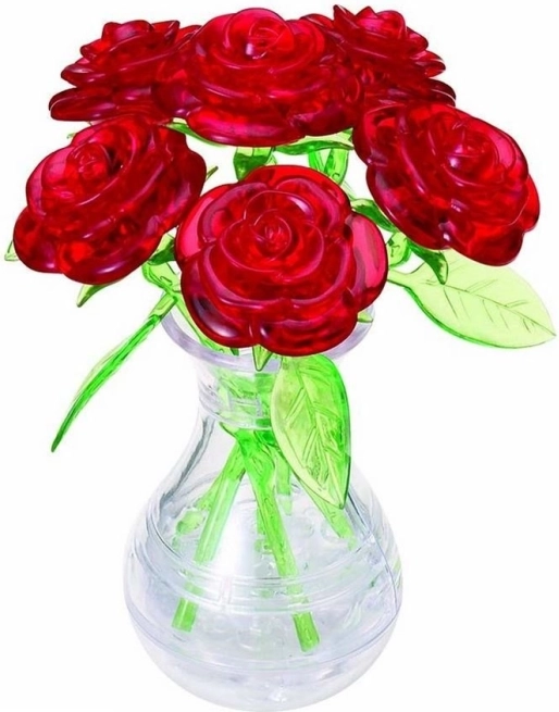 Puzzle cristal 3D bouquet de roses, 47 pièces