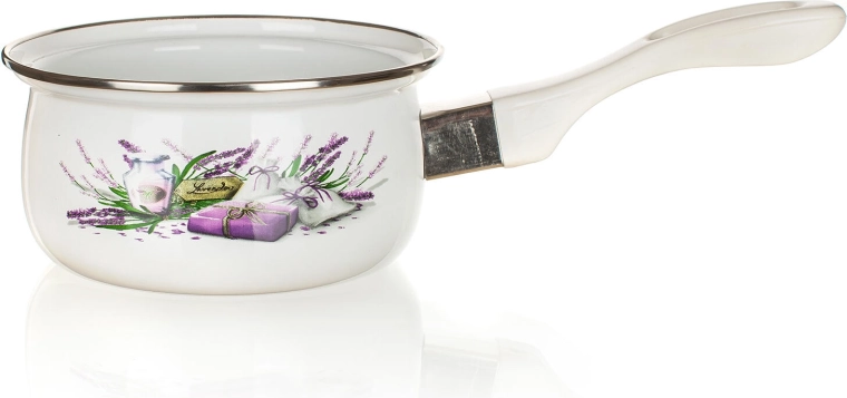 Casserole émaillée Lavender 14 cm avec longue poignée 0,65 l