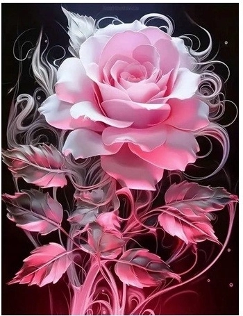 Mosaïque diamant Fleurs roses