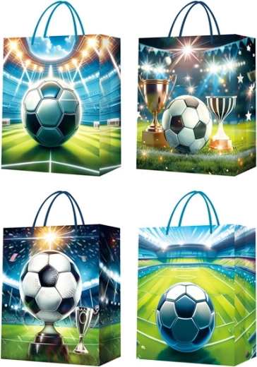 Sac cadeau à motif football taille S
