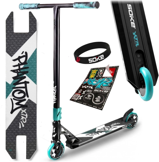 Trottinette freestyle Soke XTR Phantom noir-turquoise