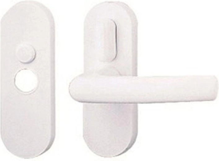 Poignée de porte Classique intérieure avec levier, blanche, plastique