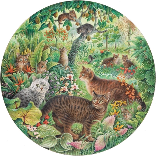 Puzzle rond Grafika Chats tigres dans la jungle