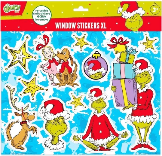 Autocollants de fenêtre Grinch pour vitre – décorations réutilisables