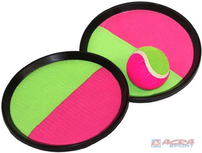 Jeu ACRA Catch ball avec 2 raquettes et une balle à scratch