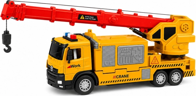 Grue avec bras rotatif et crochet
