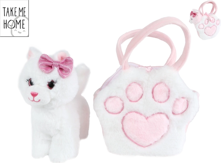 Take Me Home chat en peluche avec sac à main 20 cm