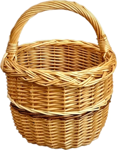 Panier en osier verni pour champignons 20 × 28 cm