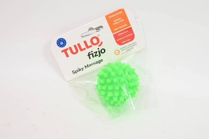 Balle de massage de rééducation Fizjo à picots 5,4 cm verte