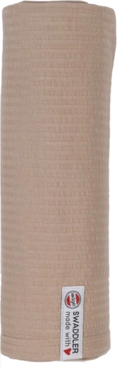 Lodger lange en tissu swaddler seersucker beige 120 × 120 cm