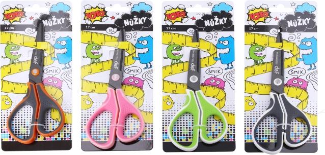 Ciseaux colorés 17,5 cm avec poignée souple ergonomique