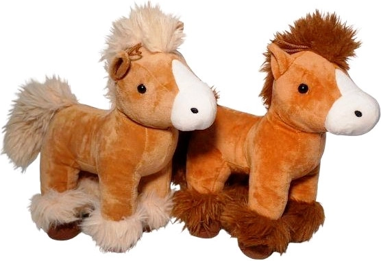 Cheval en peluche hirsute – grand