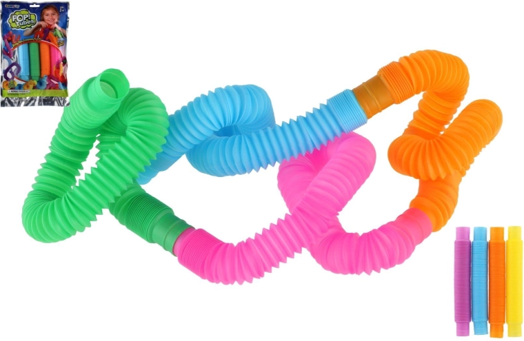 Tubes pop sensoriels – set de 4 pcs, extensibles et connectables