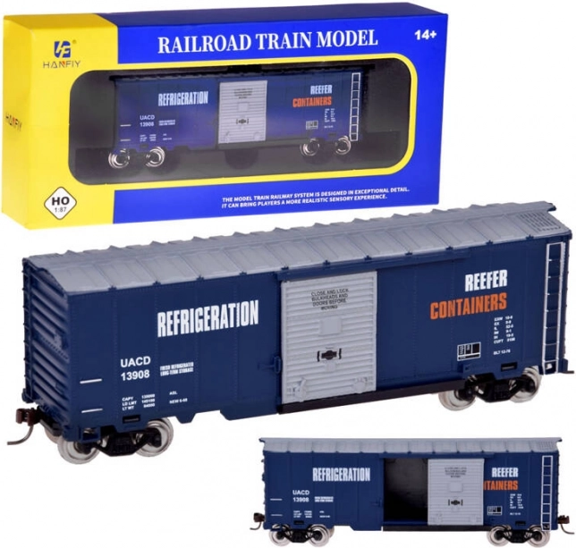 Wagon frigorifique miniature H0 1:87 avec caisse et portes coulissantes