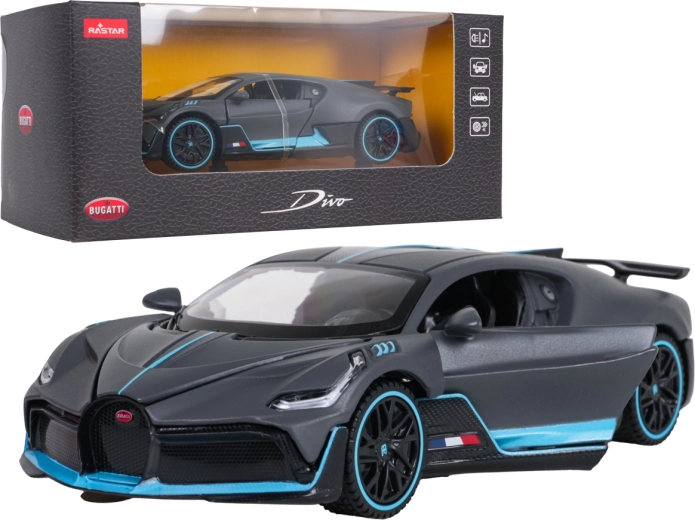 Modèle métallique Bugatti Divo à l’échelle 1:32, gris RASTAR
