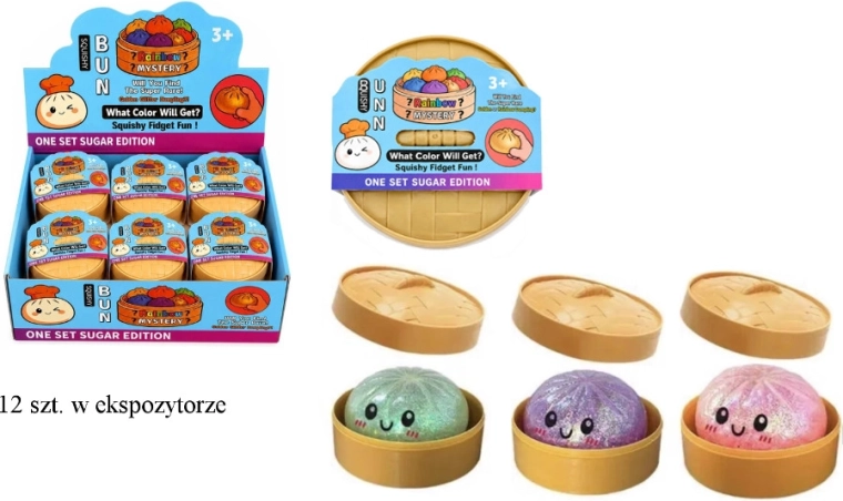 Squishy pailleté antistress à presser en forme de dumpling