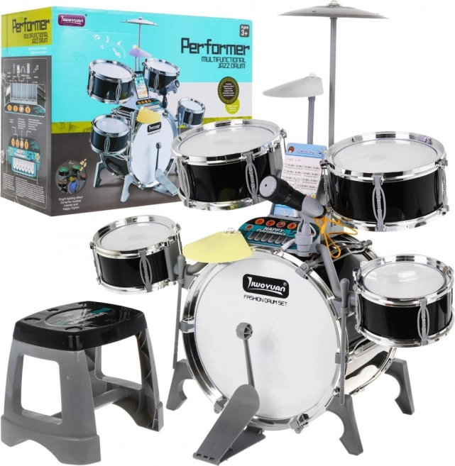 Set musical pour enfants: batteries + clavier + microphone