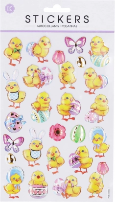 Autocollants avec poussins de Pâques